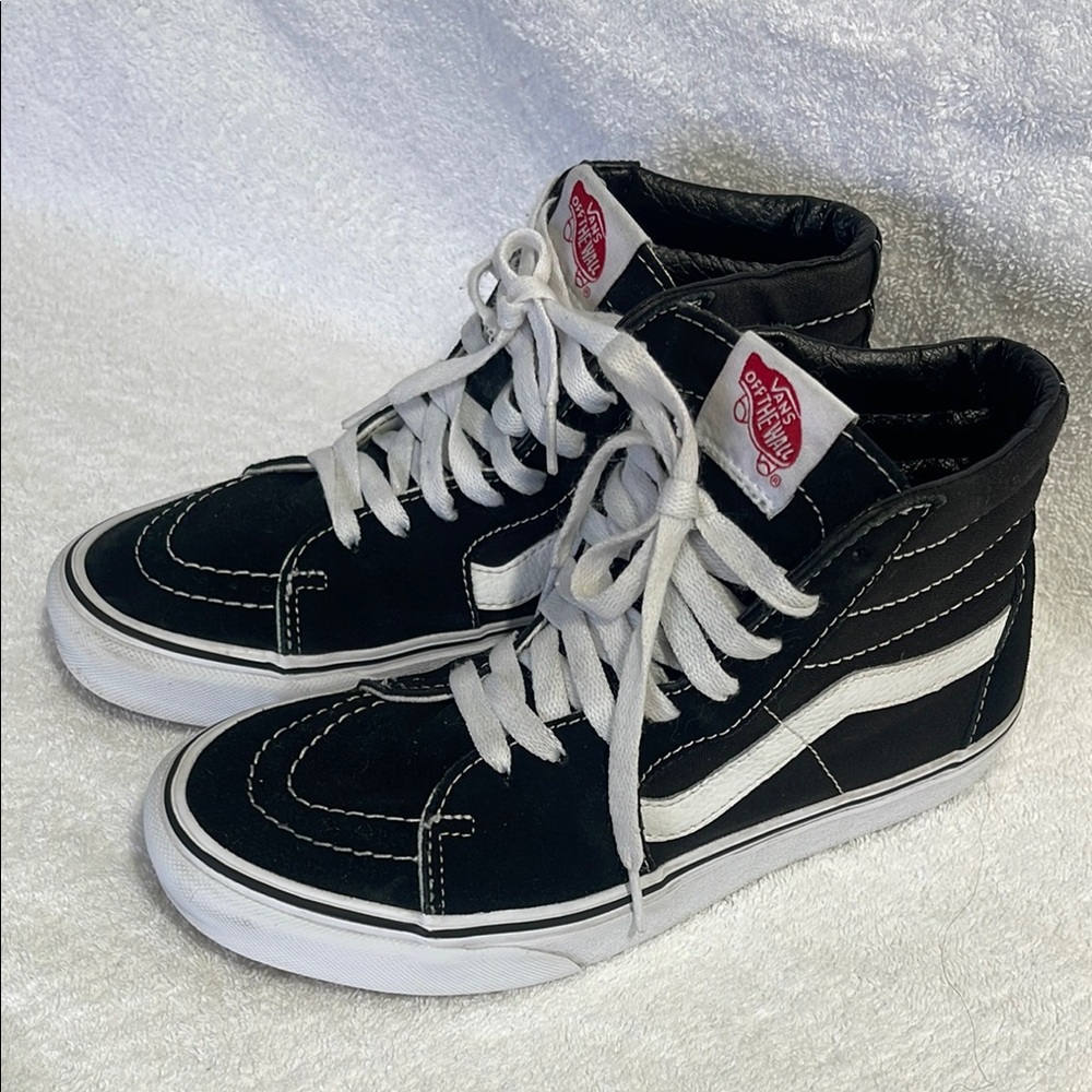 Vans Black and White High-Top Sneakers